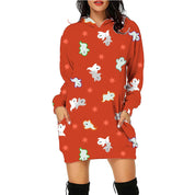 Fleur Devereux | Halloween Skeleton Print Hoodie Mini Dress For Women