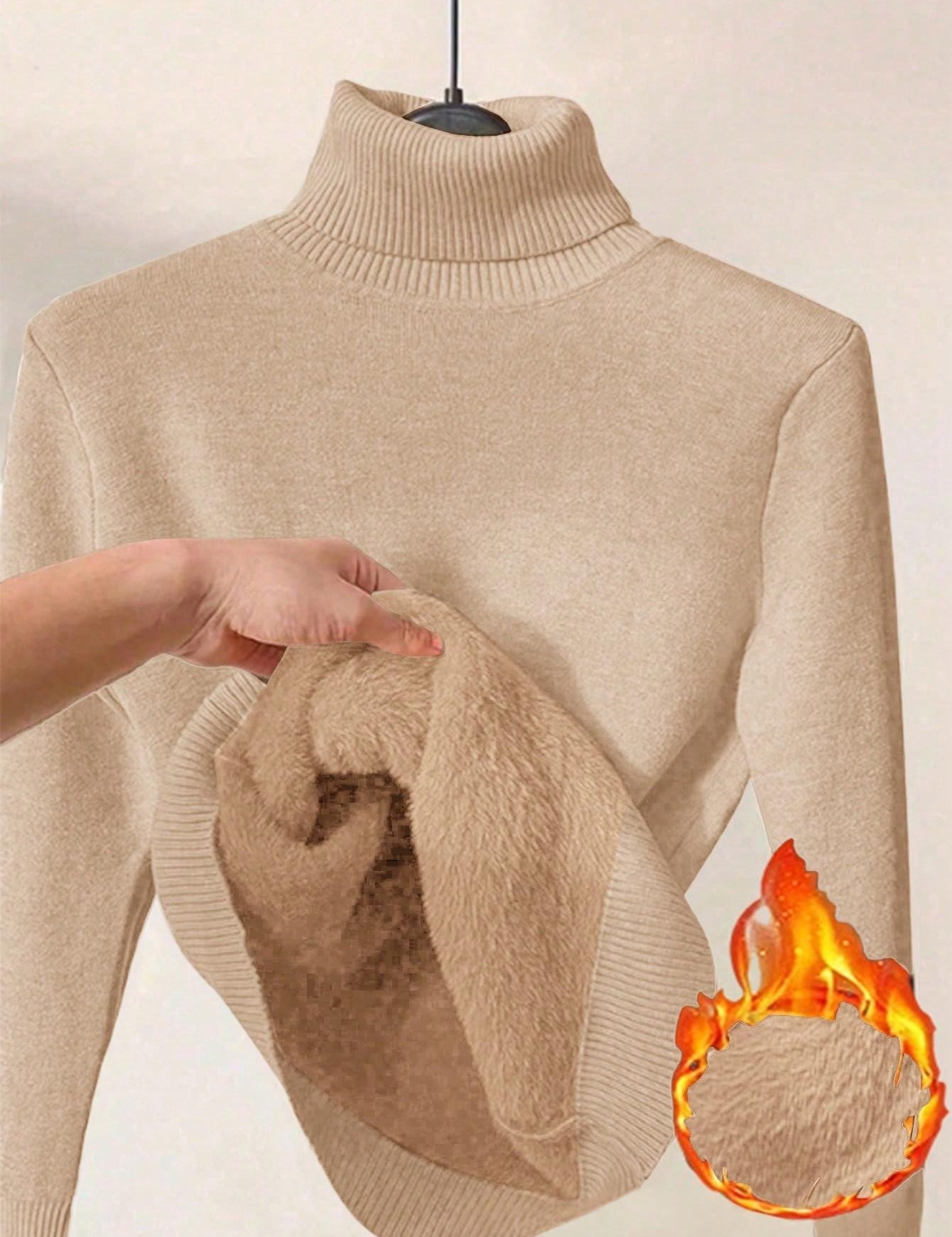Margot Delaine | Turtleneck Fleece-Lined Sweater For Women