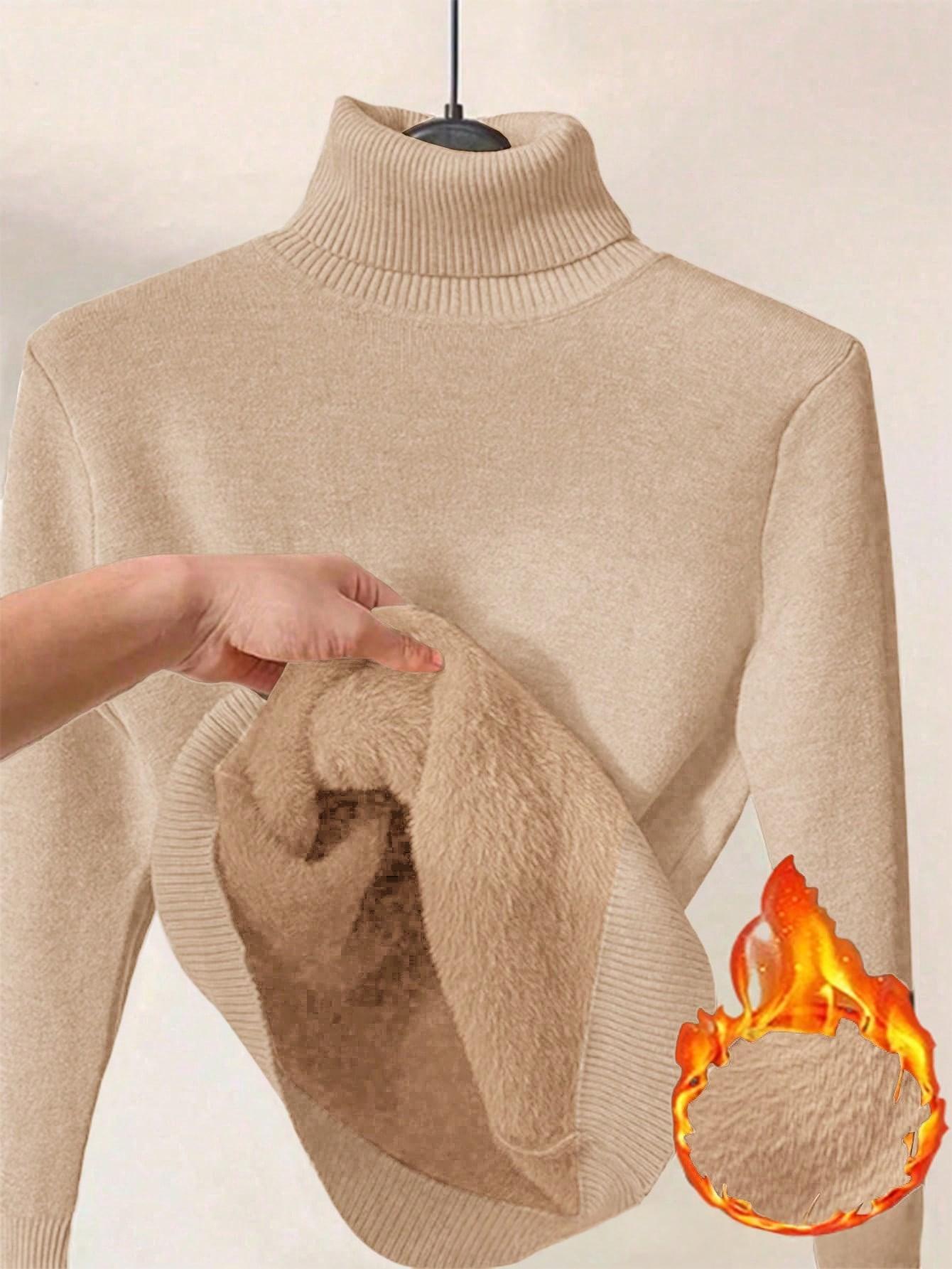 Margot Delaine | Turtleneck Fleece-Lined Sweater For Women
