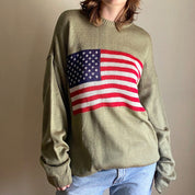 Brooke Ellsworth | American Flag Turtleneck Knit Sweater For Women