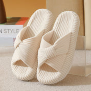 Odette Villeneuve | Cross-Strap Corduroy Slippers For Women