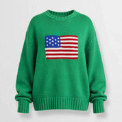 Brooke Ellsworth | American Flag Turtleneck Knit Sweater For Women