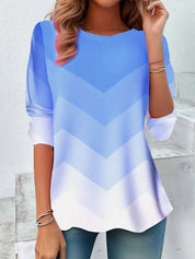 Giovanna Rinaldi | Ombre Striped Long Sleeve Top For Women