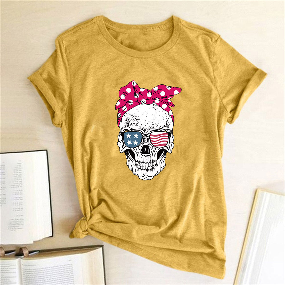 Miss Spooky | Sunflower Skull Halloween T-Shirt For Women