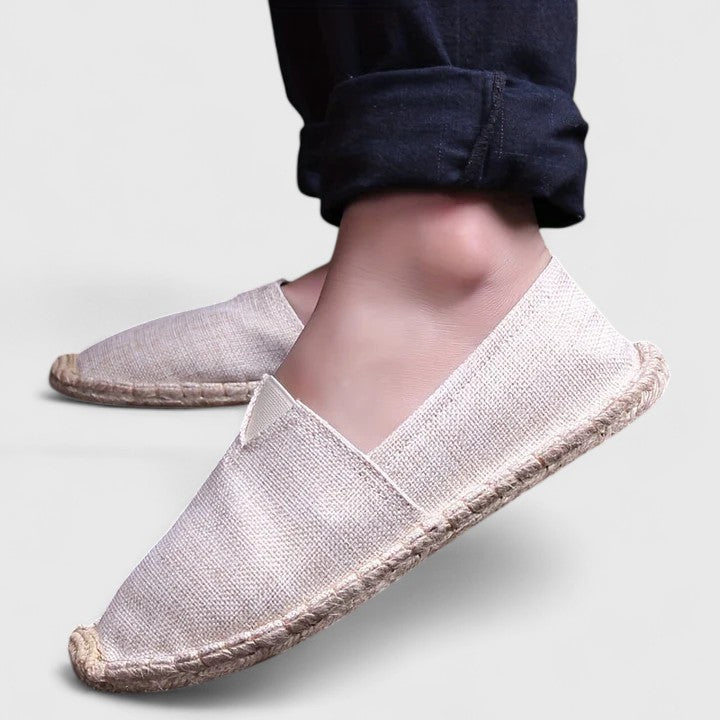 Annette Beausoleil | White Canvas Espadrille Loafers