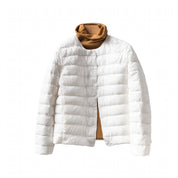 Hollis Brookhaven | Cream Lightweight Collarless Puffer For Women