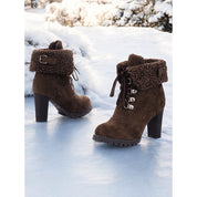 Talia Ashgrove | Fur-Trimmed Lace-Up Winter Boots For Women