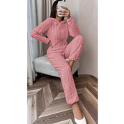 Greer Dunleavy | Beige Cable Fleece Hooded Onesie For Women