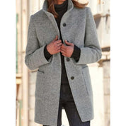 Alessandra Montclair | Refined Stand-Collar Wool Coat For Women