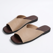 Séraphine Dawnbury | Black Flat Open-Toe Slide Sandals