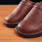 Marco Antonelli | Leather Slippers With Stitched Trim For Men