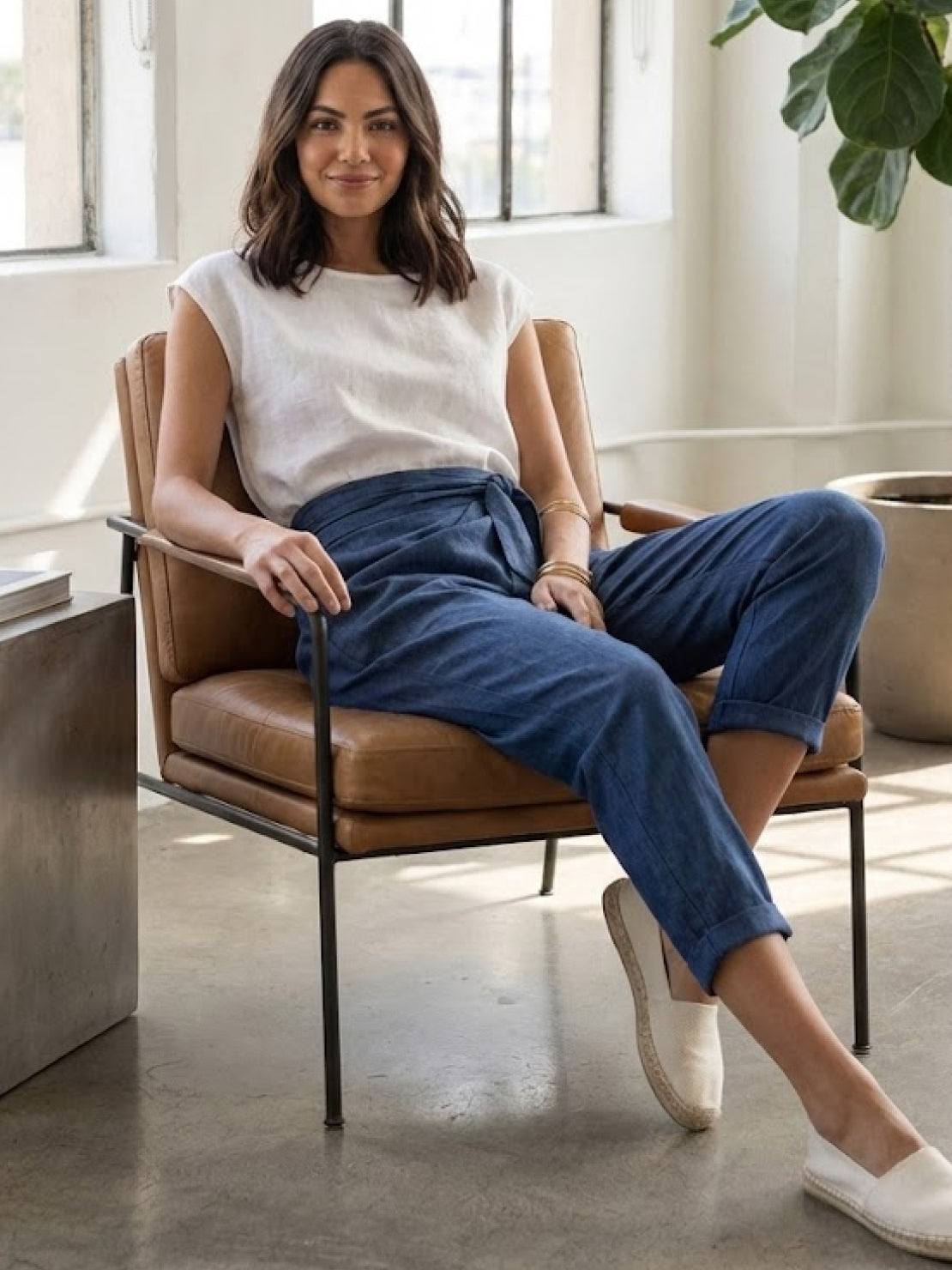 Séraphelle Dunvaux | High Waist Wrap Front Cropped Tapered Pants in Grey