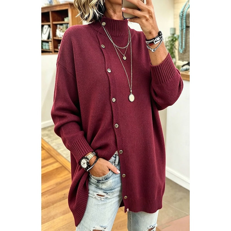 Odile Fontclair | Longline Button-Front Sweater For Women