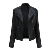 Genevra Sartori | Moto Leather Jacket With Lace-Up Shoulder Detail For Women