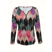 Isadora Fontanel | Floral Quarter-Zip Long Sleeve Top For Women