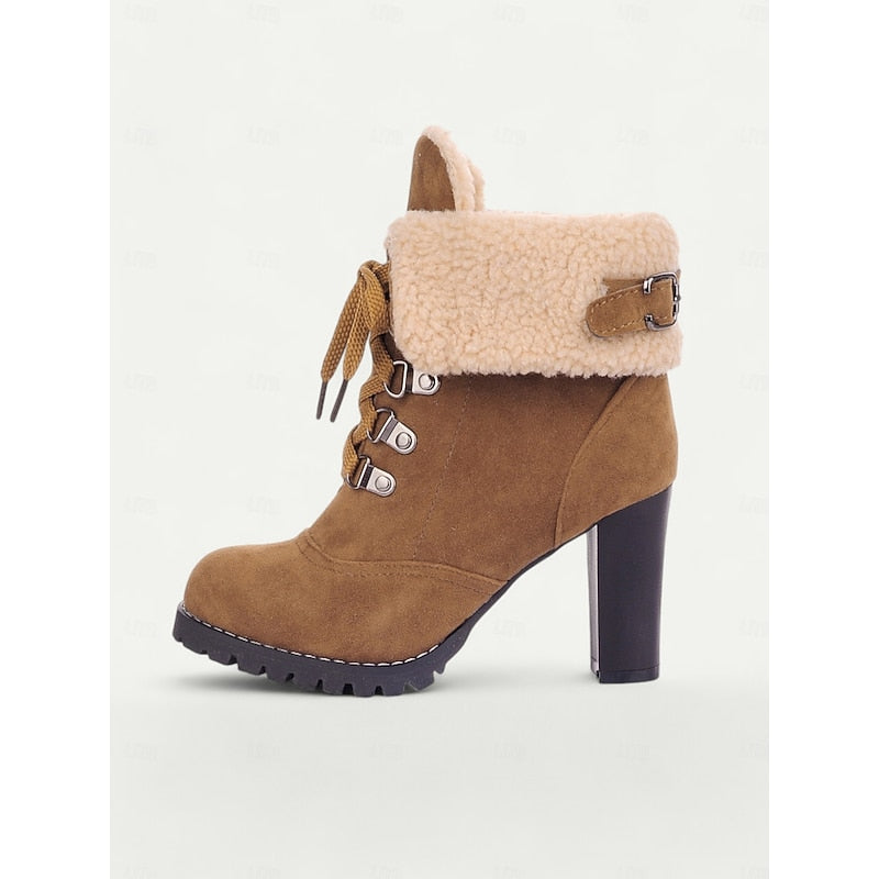 Talia Ashgrove | Fur-Trimmed Lace-Up Winter Boots For Women