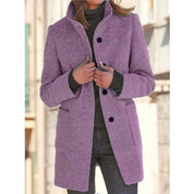Alessandra Montclair | Refined Stand-Collar Wool Coat For Women