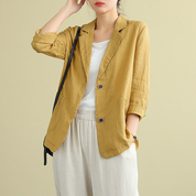 Camille Fontaine | Women's Linen Blazer Lightweight Tailored Pockets