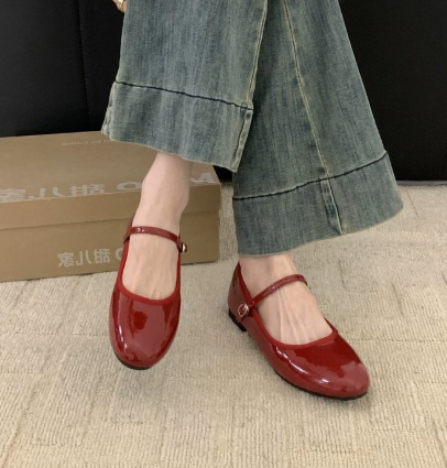 Cosette Blanchard | Patent Black Mary Jane Shoes with Low Block Heel