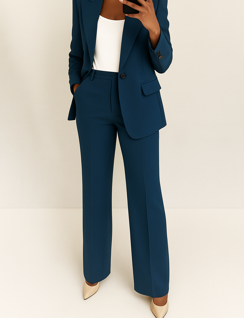 Margeline Thornvale | Blue Two-Piece Tailored Suit for Women