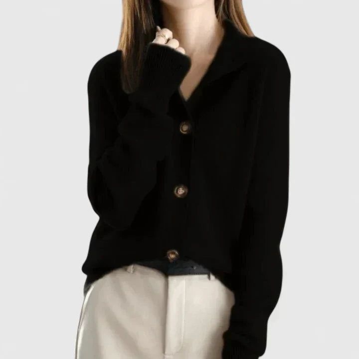 Claudia Beaumont | Refined Collared Cardigan For Women