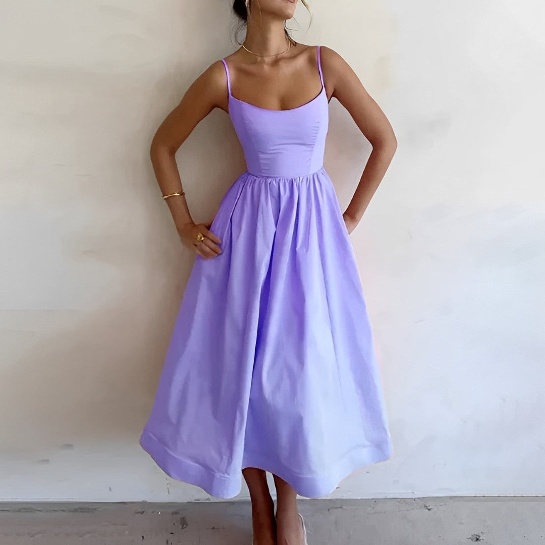 Charlotte Duval | White Midi Summer Dress For Women