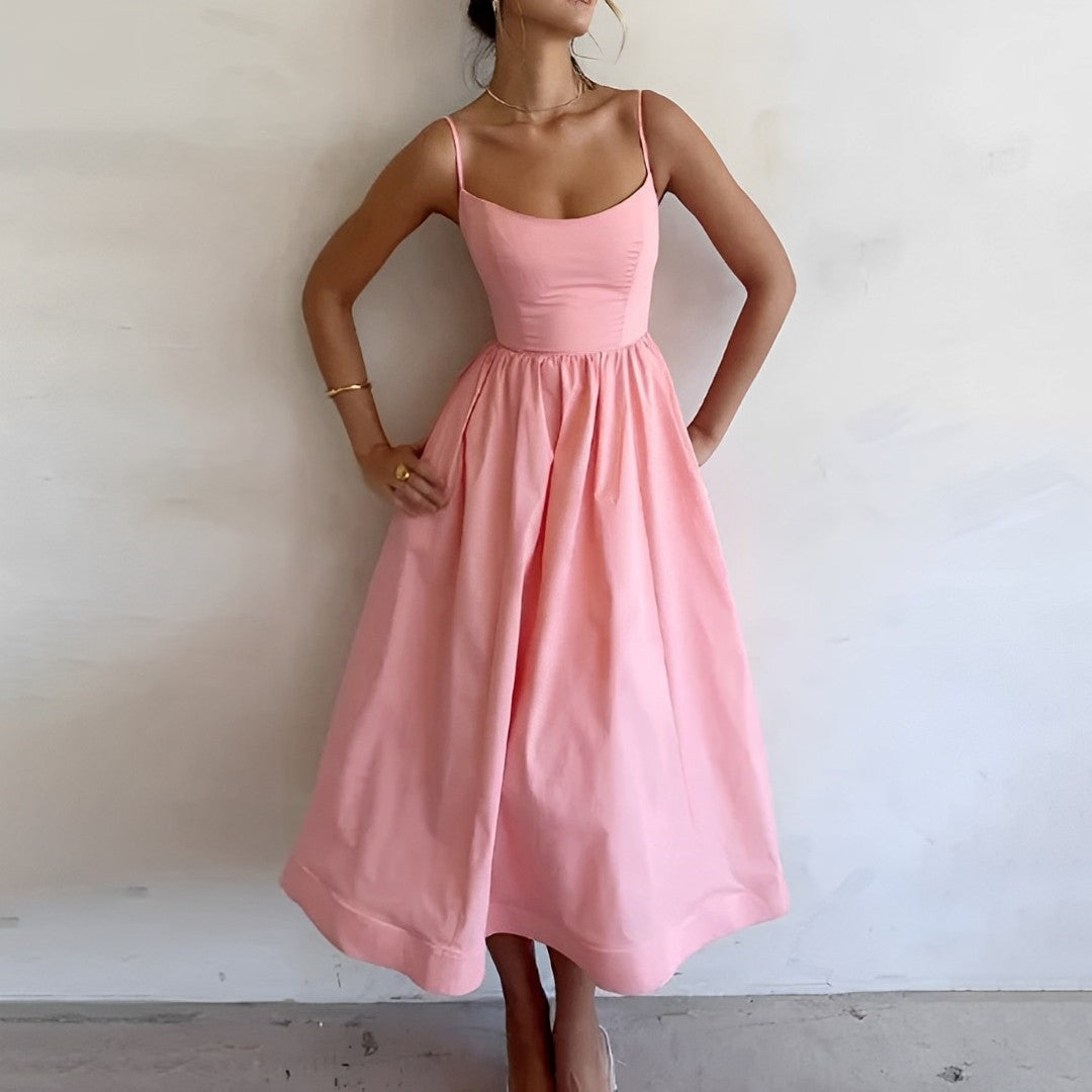 Charlotte Duval | White Midi Summer Dress For Women