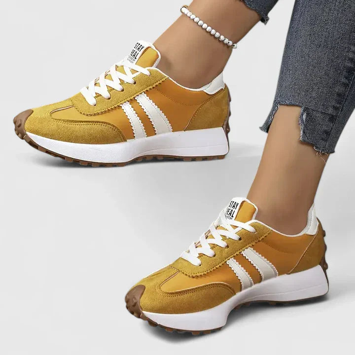 Serena Blackthorn | Black & White Orthopedic Sneakers