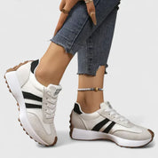 Serena Blackthorn | Black & White Orthopedic Sneakers