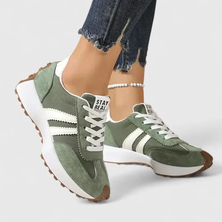 Serena Blackthorn | Black & White Orthopedic Sneakers