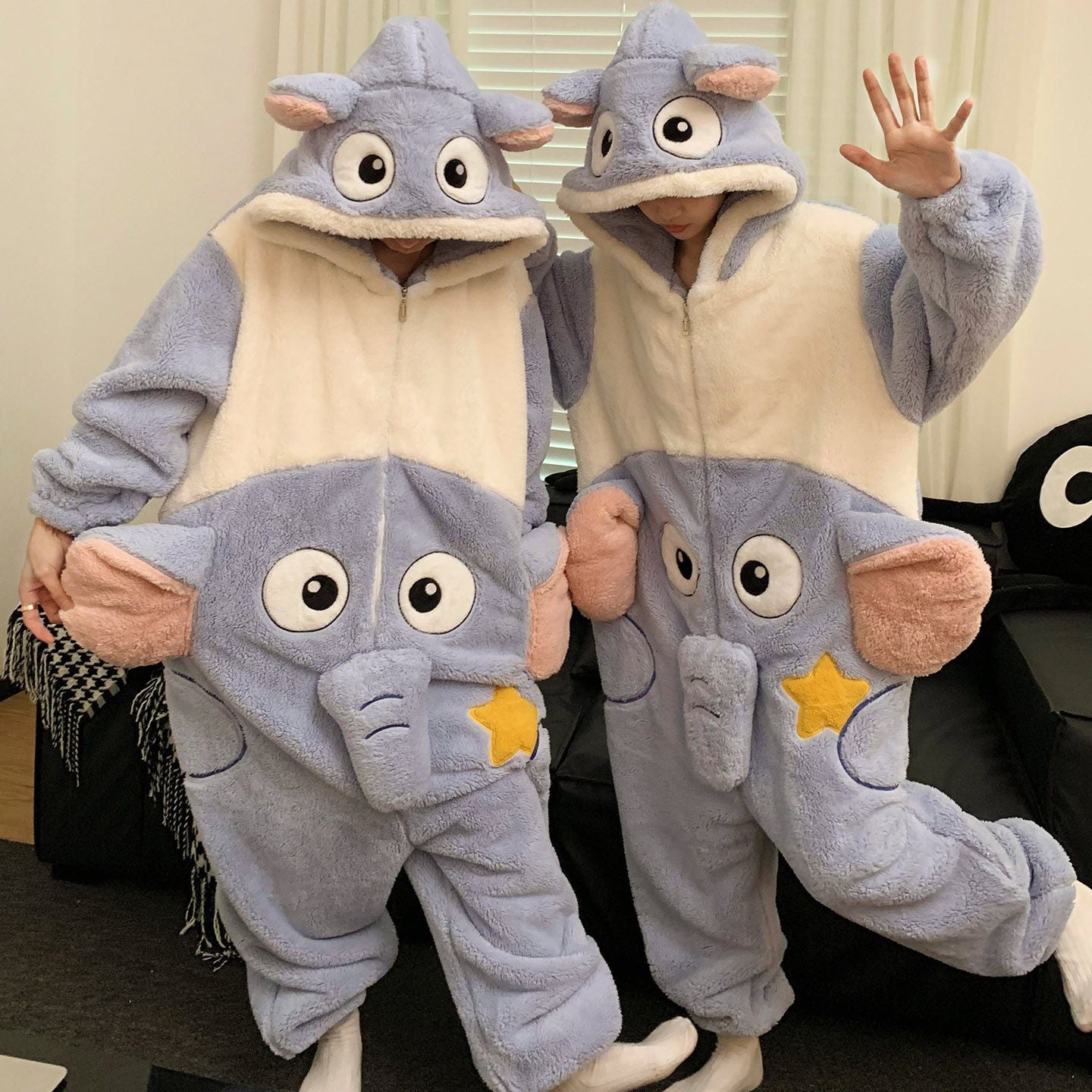 Indigo Corwin | Black Bat Plush Hooded Onesie Unisex & Couples