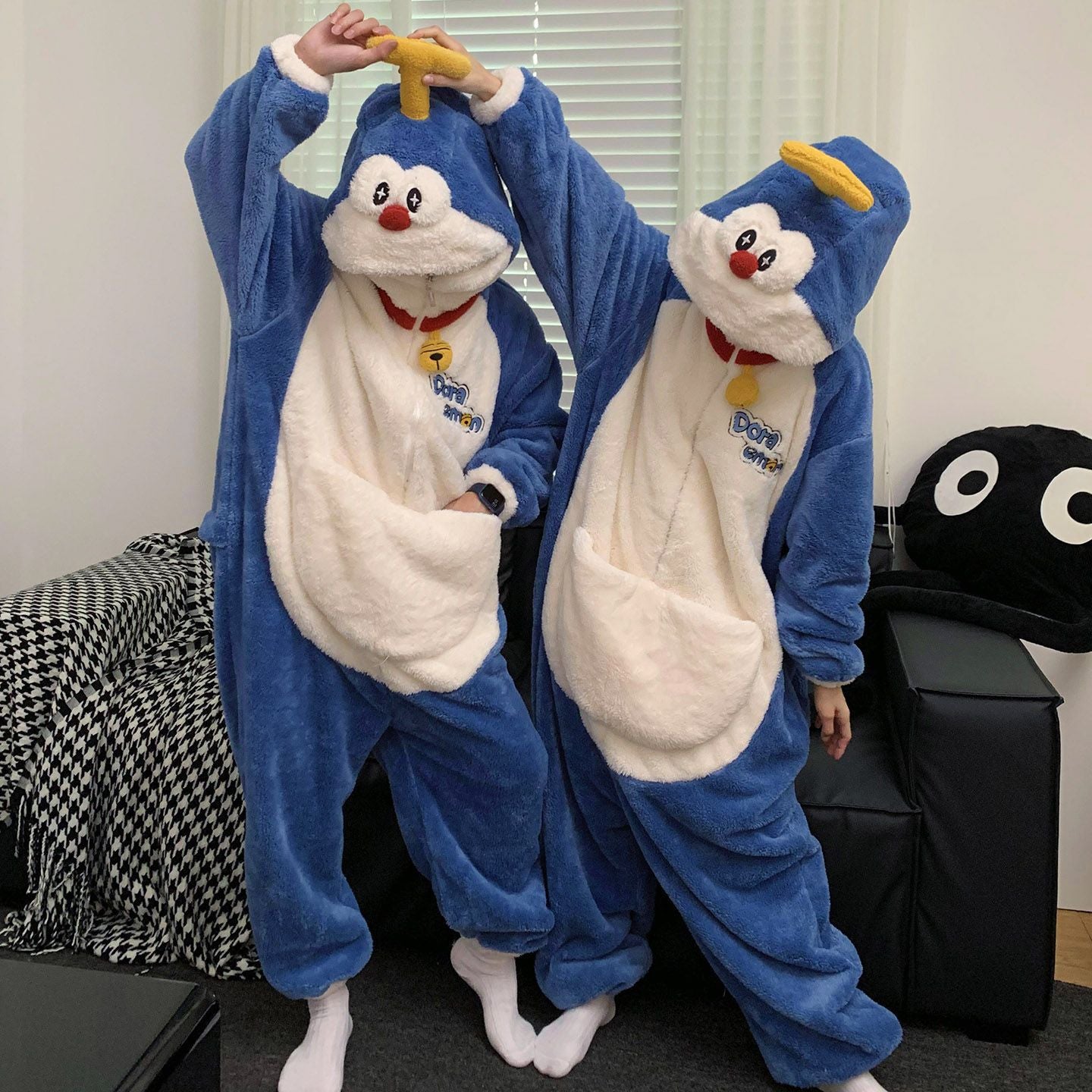 Indigo Corwin | Black Bat Plush Hooded Onesie Unisex & Couples