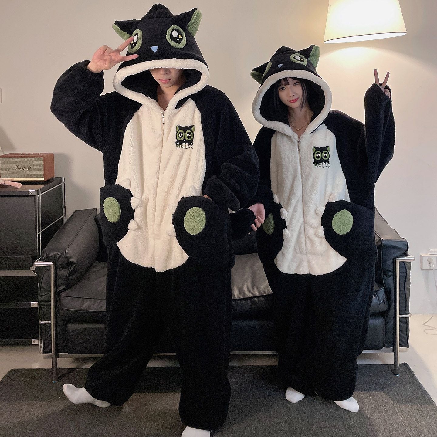 Indigo Corwin | Black Bat Plush Hooded Onesie Unisex & Couples
