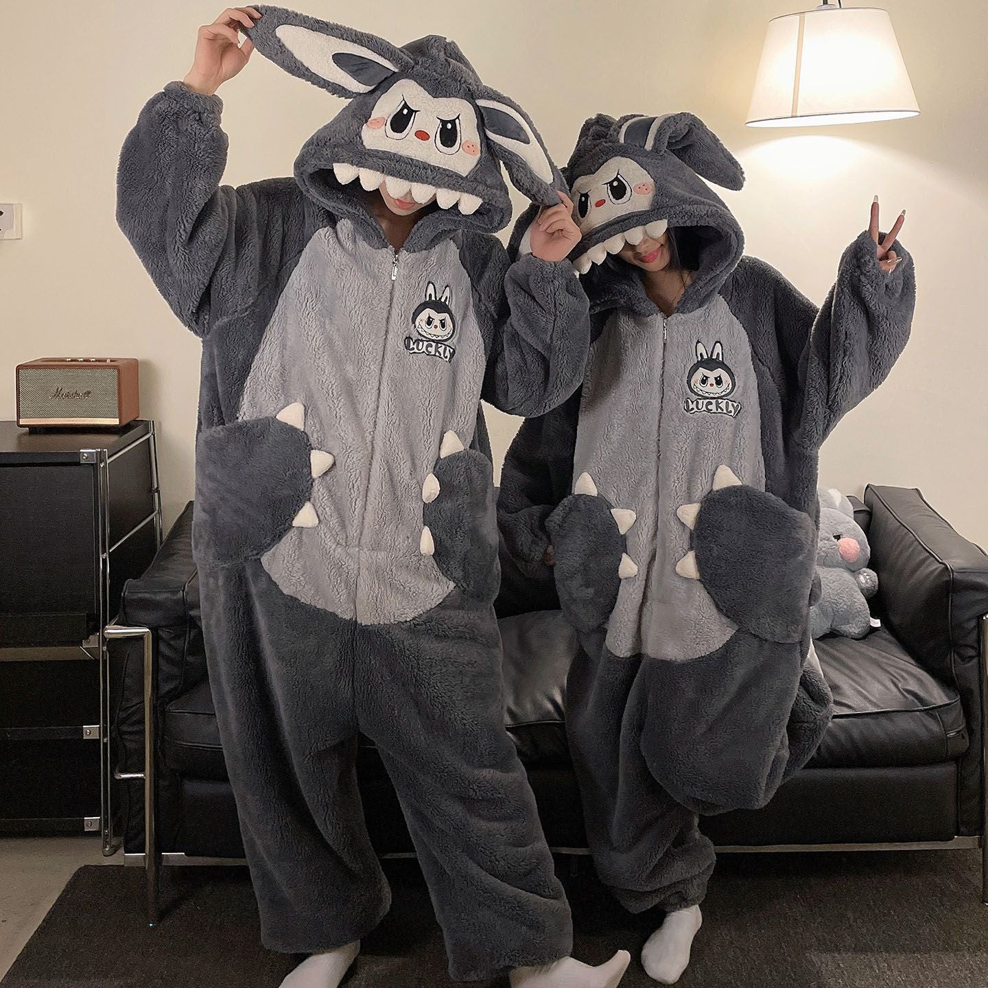 Indigo Corwin | Black Bat Plush Hooded Onesie Unisex & Couples