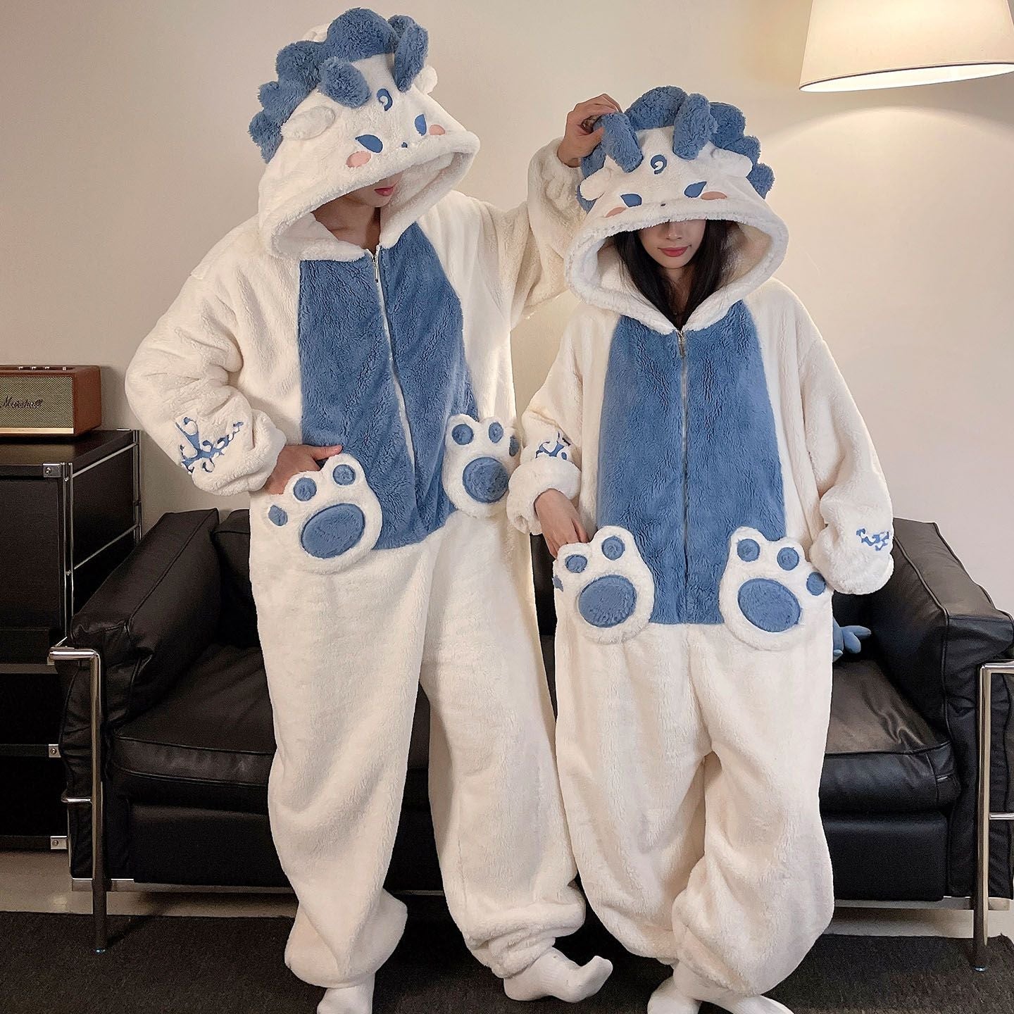 Indigo Corwin | Black Bat Plush Hooded Onesie Unisex & Couples