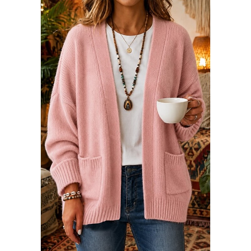 Bianca Ferrand | Blush Knit Sweater With Front Pockets For Women