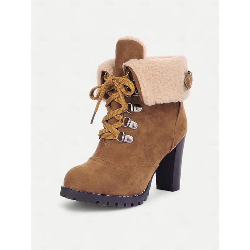 Talia Ashgrove | Fur-Trimmed Lace-Up Winter Boots For Women