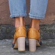 Gwendolyn Faircrest | Two-Tone Orthopedic Block Heel Pumps