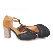 Gwendolyn Faircrest | Two-Tone Orthopedic Block Heel Pumps