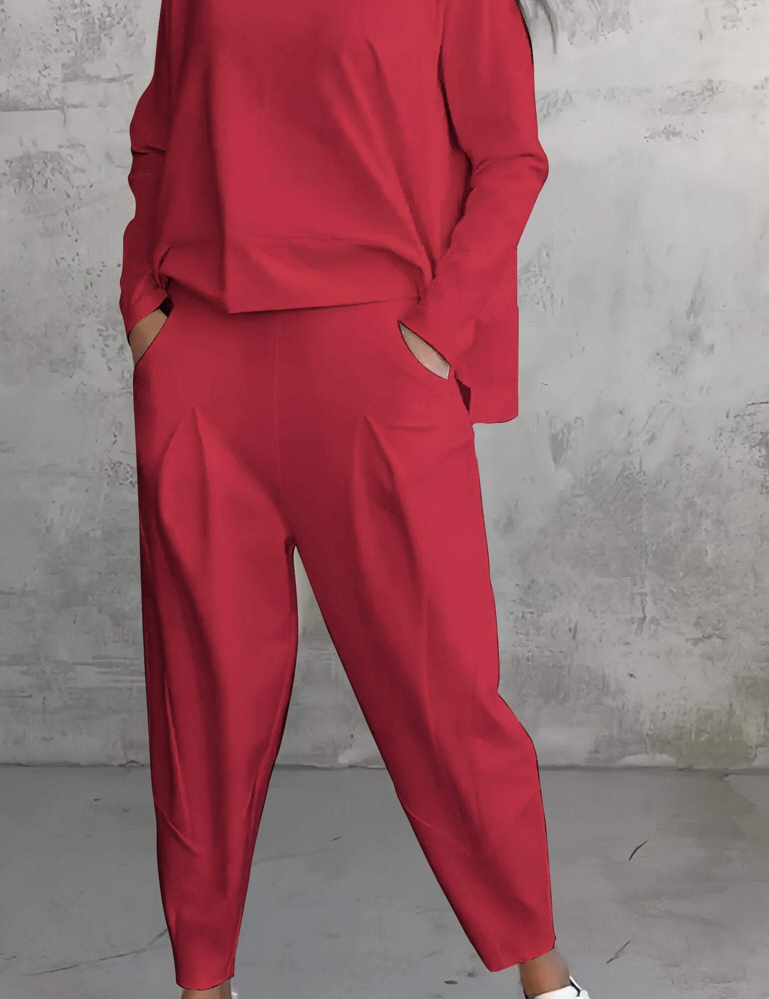 Genevra Calloway | Cream Two-Piece Lounge Set Long Sleeve Top & Pants
