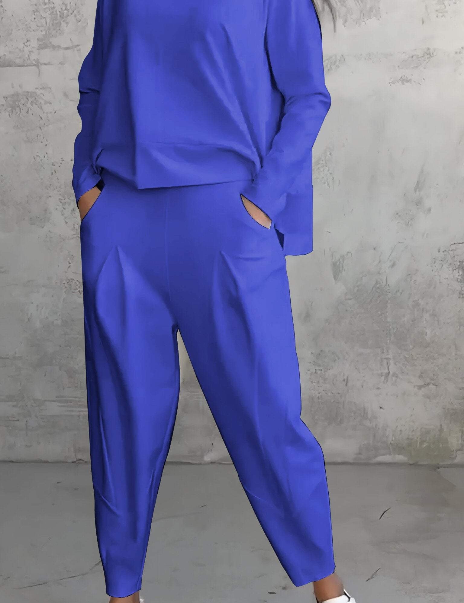 Genevra Calloway | Cream Two-Piece Lounge Set Long Sleeve Top & Pants
