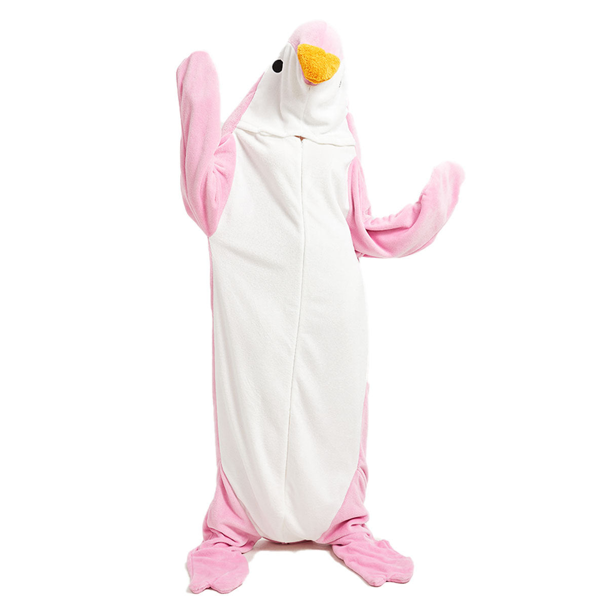 Juniper Okafor | Pink Penguin Hooded Onesie Pajamas Unisex