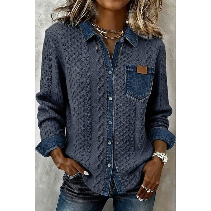 Delphine Arnoux | Textured Contrast Shirt For Women