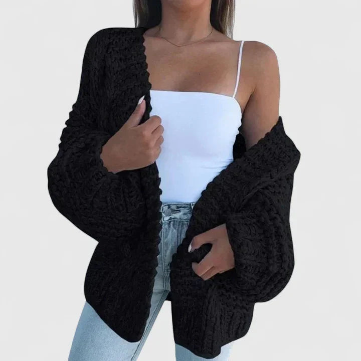 Odessa Larchmont | Chunky Knit Open-Front Sweater For Women