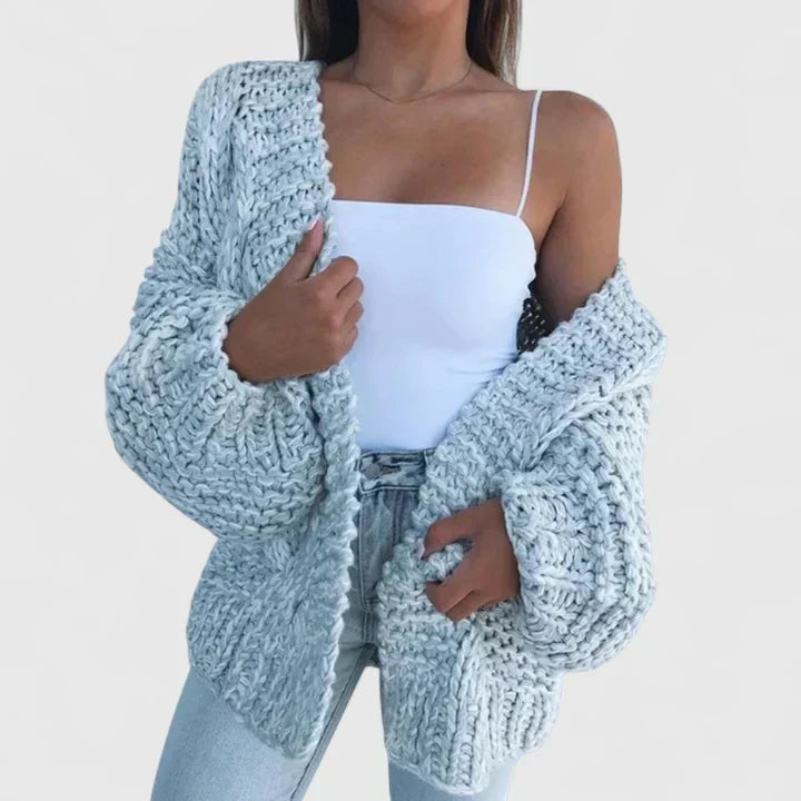 Odessa Larchmont | Chunky Knit Open-Front Sweater For Women