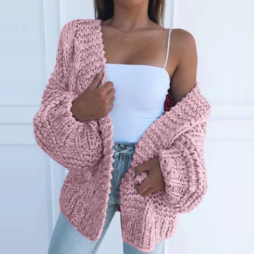 Odessa Larchmont | Chunky Knit Open-Front Sweater For Women