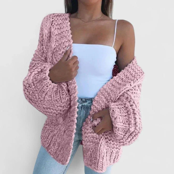 Odessa Larchmont | Chunky Knit Open-Front Sweater For Women