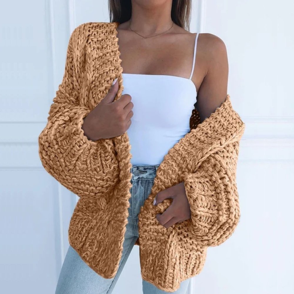 Odessa Larchmont | Chunky Knit Open-Front Sweater For Women