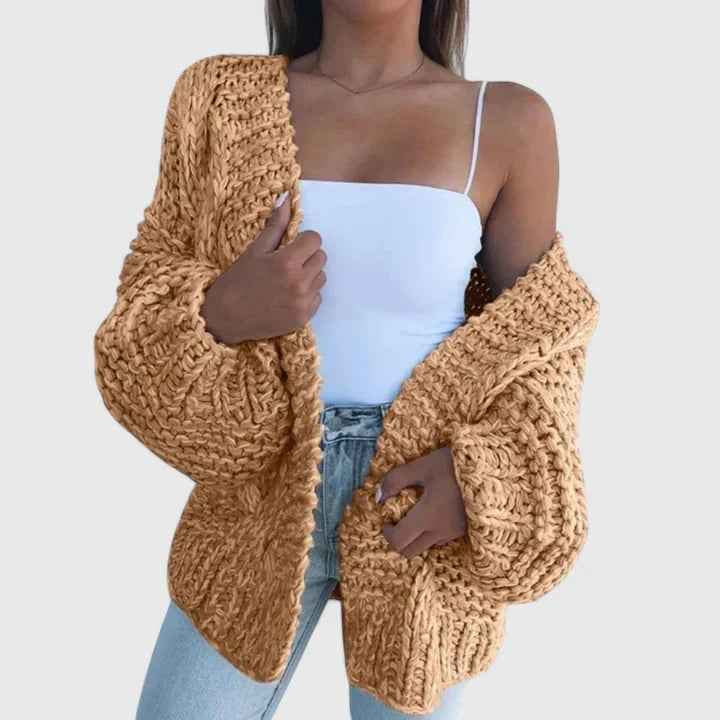 Odessa Larchmont | Chunky Knit Open-Front Sweater For Women