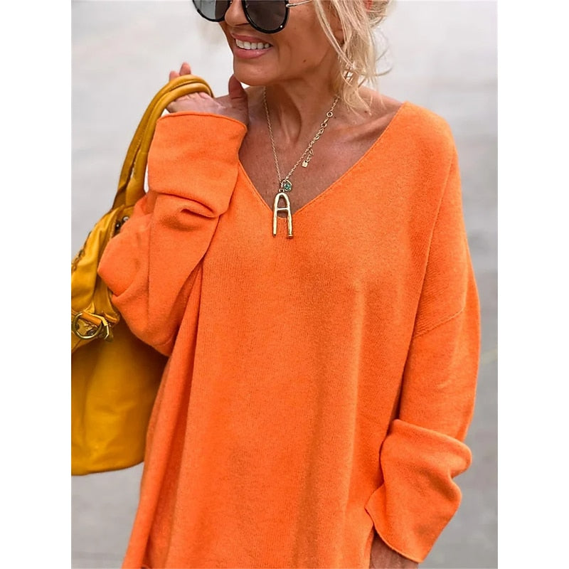 Francesca Moretti | Relaxed V-Neck Pullover For Women
